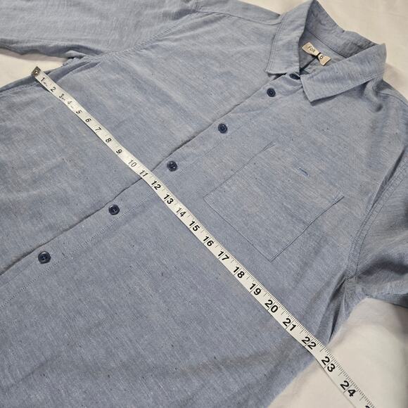 Folk Mens Button Up Shirt Blue Long Sleeve Elbow Patch NEW 6 XXL Business Casual - Picture 11 of 12